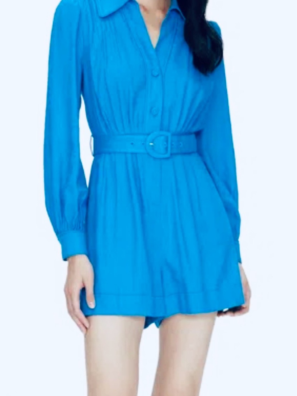 Diane Von Furstenberg Daniela Long-Sleeve Belted Romper NWT